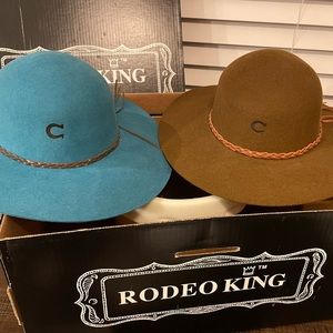 Set of 2 Charlie One Horse Hats - both are the style free spirit (both medium )